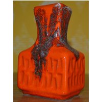 Vintage Vase Orange Keramik Model 14/12 70Er Jahre Fat Lava Mid Century Retro Space Age von ModernVintageProjekt