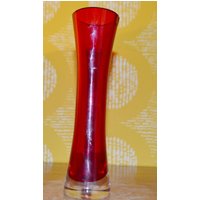 Vintage Vase Rot Glas 70Er Jahre Retro Mid Century Shabby Chic Space Age von ModernVintageProjekt
