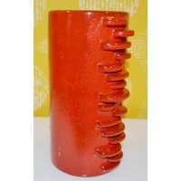 Vintage Vase Von Bay 70Er Jahre Rot Design Klassiker Space Age Seventies Retro Mid Century Wgk von ModernVintageProjekt
