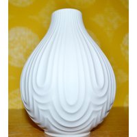 Vintage Vase Von Heinrich Porzellan Op Art Space Age Weiß 70Er Jahre Seventies Retro Mid Century Wgk von ModernVintageProjekt