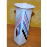 Vintage Vase Von Hutschenreuther Pop Art Space Age Weiß /Bunt 80Er Jahre Seventies Retro Mid Century Wgk von ModernVintageProjekt