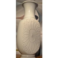 Vintage Vase Weißvase Bisquit 70Er Jahre Op Art Retro Design Mid Century von ModernVintageProjekt