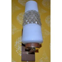 Vintage Wandlampe Teak Holz Mit Glaskuppel 60Er Jahre Rockabilly Retro Mid Century von ModernVintageProjekt
