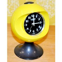 Vintage Wecker Von Blessing Gelb/Schwarz 70Er Jahre Retro Seventies Mid Century Space Age Shabby Chic Landhausstil von ModernVintageProjekt