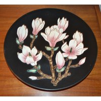 Vintage Xxl Wandteller Keramik Blumen 50Er Jahre Design Retro Mid Century Wgk Shabby Chic Landhausstil Cat West German Ceramic von ModernVintageProjekt