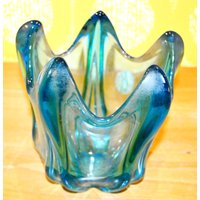 Wunderschöne Blaue Vintage Glas Anbietschale Blau Aus Den 70Er Jahren Retro Mid Century Seventies Space Age von ModernVintageProjekt