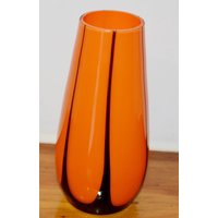 Wunderschöne Glas Vintage Vase Orange /Schwarz 70Er Jahre Design Klassiker Retro Mid Century Shabby Chic Landhausstil Space Age von ModernVintageProjekt