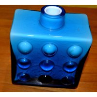 Wunderschöne Seltene Blaue Vintage Vase Bubble Glas Blau/Weiß 70Er Jahre Design Klassiker Retro Mid Century Space Age von ModernVintageProjekt