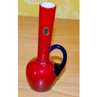 Wunderschöne Seltene Glas Vintage Vase Rot/Weiß 70Er Jahre Design Klassiker Retro Mid Century Shabby Chic Landhausstil Space Age von ModernVintageProjekt