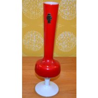 Wunderschöne Seltene Vintage Vase Rot/Weiß 70Er Jahre Design Klassiker Retro Mid Century Shabby Chic Landhausstil Space Age von ModernVintageProjekt