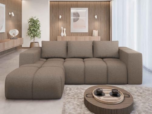 Ecksofa mit Schlaffunktion und Bettkasten - Modern Sofa L-Form - Flavio - Bequem Schlafsofa - Weiches Big Sofa - Schlafcouch 267x163x90 cm - Links Dunkelbeige - Sicuro 50 - MODERNO Ecksofa mit Schlaffunktion und Bettkasten - Modern Sofa L-Form - Flavio - Bequem Schlafsofa - Weiches Big Sofa - Schlafcouch 267x163x90 cm - Links Dunkelbeige - Sicuro 50 - MODERNO von Moderno Meble