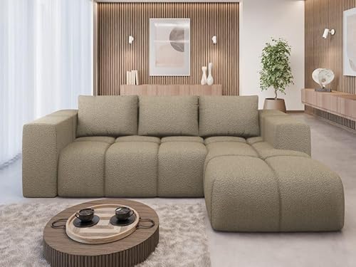 Ecksofa mit Schlaffunktion und Bettkasten - Modern Sofa L-Form - Flavio - Bequem Schlafsofa - Weiches Big Sofa - Schlafcouch 267x163x90 cm - Rechts Beige - Sicuro 55 - MODERNO Ecksofa mit Schlaffunktion und Bettkasten - Modern Sofa L-Form - Flavio - Bequem Schlafsofa - Weiches Big Sofa - Schlafcouch 267x163x90 cm - Rechts Beige - Sicuro 55 - MODERNO von Moderno Meble