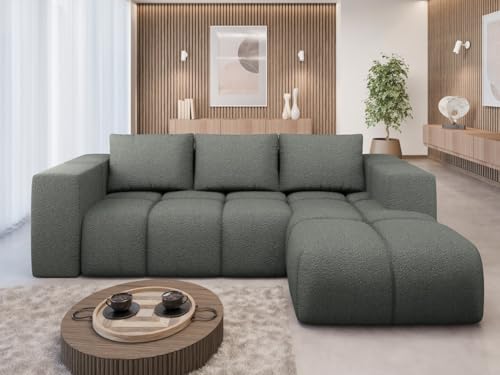 Ecksofa mit Schlaffunktion und Bettkasten - Modern Sofa L-Form - Flavio - Bequem Schlafsofa - Weiches Big Sofa - Schlafcouch 267x163x90 cm - Rechts Grau - Sicuro 70 - MODERNO Ecksofa mit Schlaffunktion und Bettkasten - Modern Sofa L-Form - Flavio - Bequem Schlafsofa - Weiches Big Sofa - Schlafcouch 267x163x90 cm - Rechts Grau - Sicuro 70 - MODERNO von Moderno Meble