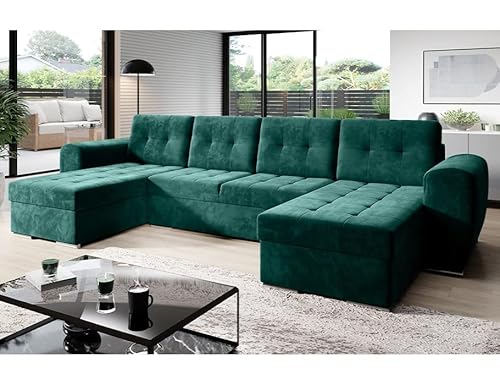 MODERNO Ecksofa mit Schlaffunktion BARI - Sofa mit 3 Sitzen - Schlafcouch U-Form - Modern Couch - Ecke Grün MODERNO Ecksofa mit Schlaffunktion BARI - Sofa mit 3 Sitzen - Schlafcouch U-Form - Modern Couch - Ecke Grün von Moderno Meble