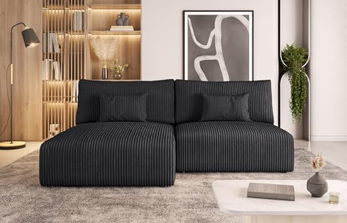 Moderno Ecksofa mit Schlaffunktion MODULO - Sofa mit 3 Sitzen und Robusten Überzug - Schlafcouch L-Form - Modern Couch - 210x152x80 cm - Graphit von Moderno Meble