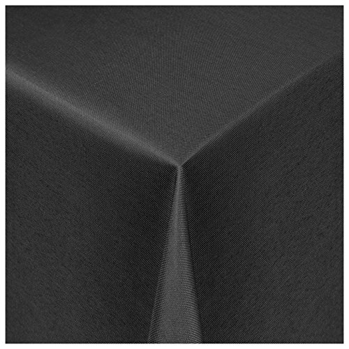 Tischdecke Damast Maßanfertigung im Uni-Design in Schwarz eckig 150x150 cm, weitere Farben und Größen wählbar von MODERNO