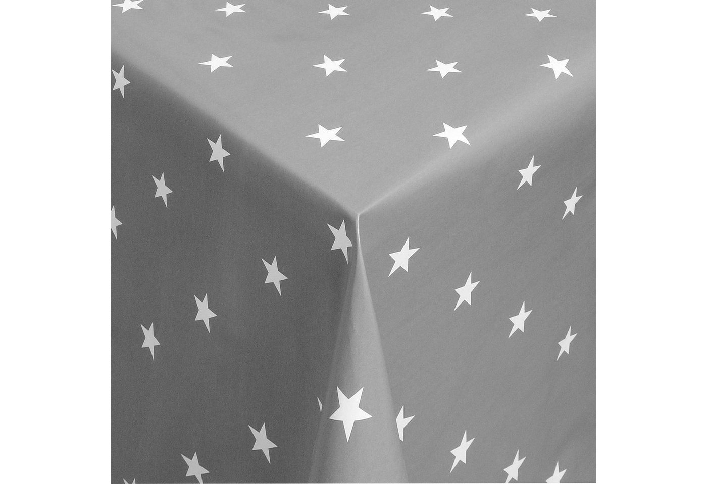 Moderno Tischdecke Wachstuch Tischdecke Wachstischdecke Weihnachten abwaschbar mit Sterne Motiv Grau-Weiss, Abwaschbar von Moderno