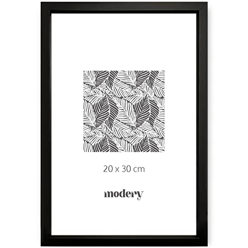 Modery® Bilderrahmen 20x30 schwarz für Fotos und Poster, Holzrahmen für 20x30-Blätter (20x30cm, Schwarz) von Modery