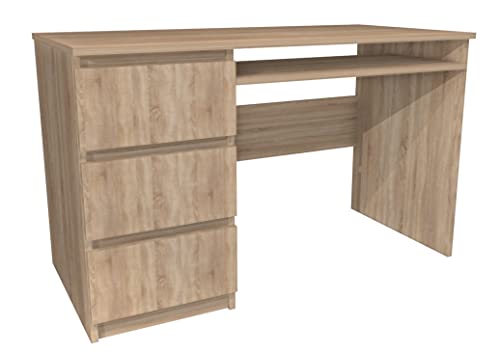 Schreibtisch Eiche Sonoma 120x60cm - Koma Schreibtisch - Moderner Schreibtisch - Schreibtisch mit Tastaturablage - Schreibtisch mit Schubladen - Schulschreibtisch - Schubladen Linke oder rechte Seite von Modi Meble