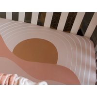 Baby Mädchen Krippe Bettwäsche Set, Boho, Sonnenuntergang Bettlaken, Regenbogen Bettwäsche, Minky Decke, Wickelauflage Bezug, Krippenrock von ModifiedTot