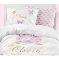 Personalisierte Princess Castle Bettwäsche Mädchenzimmer Tröster Oder Bettdecke von ModifiedTot