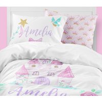Prinzessin Schloss Bettwäsche-Set Personalisierte Mädchentröster Oder Bettdecke von ModifiedTot