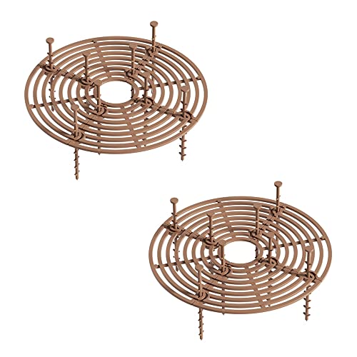 Modixun Blumentopfgitter, zuschneidbarer Blumentopf-Bodenschutz mit tiefen Pfählen für Hunde, Katzen, Grabstopper, Pflanzengitter, Topfabdeckung, 19 cm Durchmesser, 2 Stück von Modixun