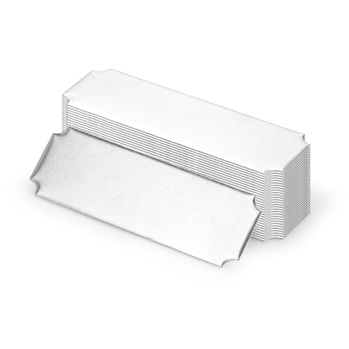 Modixun 30 Stück Namensschilder mit selbstklebender Rückseite, blanko, Lasergravur, personalisierbar, Trophäenschild, personalisierbar (Silber) von Modixun