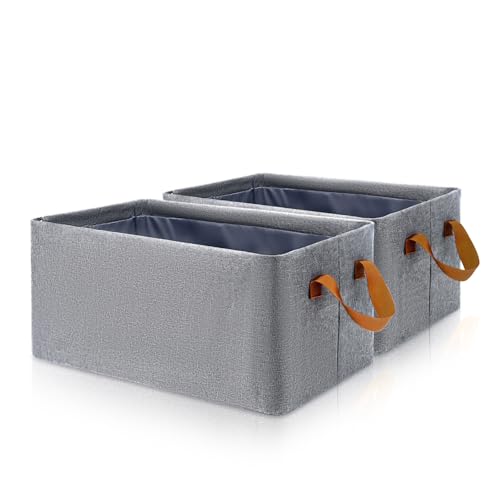 Modixun Aufbewahrungskörbe für Regale mit Stahlrahmen, Stoffschrank-Organizer und Aufbewahrungskörbe, 2 Griffe, dekorative faltbare Würfel zum Organisieren von Kleidung (40 x 23 x 20 cm), 2 Stück von Modixun