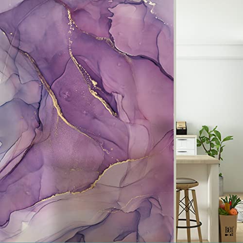 Modixun Marmor-Fenster-Sichtschutzfolie, nicht klebende statische Fensterfolie, Milchglasfolie, dekorative Vinylglasabdeckung, 40 x 100 cm, Stil D von Modixun
