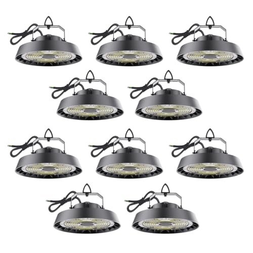 10er LED Hallenstrahler 150W Kaltweiß 5000K | 25500lm 90°Abstrahlwinkel UFO Highbay Industrielampe IP65 Hallenbeleuchtung für Gewerbliche Lager/Werkstatt/Garage leuchte von Modlicht