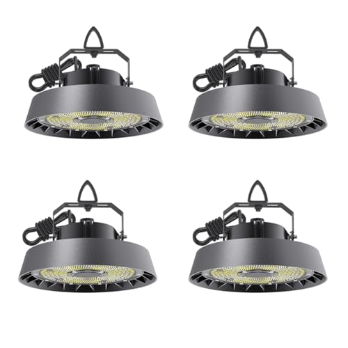 4er LED Hallenstrahler 150W Kaltweiß 5000K | 25500lm 90°Abstrahlwinkel UFO Highbay Industrielampe IP65 Hallenbeleuchtung für Gewerbliche Lager/Werkstatt/Garage leuchte von Modlicht