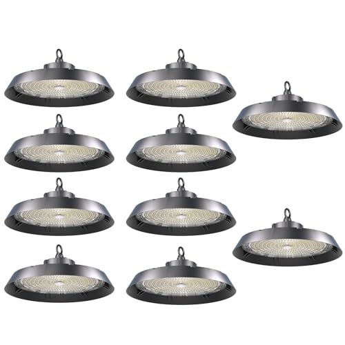 Modlicht 10pcs Hallenbeleuchtung LED 200W 170lm/w | 5000K Tageslicht Kaltweiß | Kein Flimmern 90°Abstrahlwinkel | Highbay IP65 UFO Hallenstrahler Industrielampe für Lager/Werkstatt/Garage/Baustelle von Modlicht