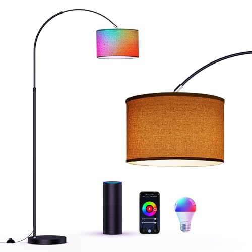 Modlicht Intelligente Stehlampe, funktioniert mit Alexa und Google Home, RGB Stehleuchte dimmbar, Farbwechsel, für Party oder festliche Atmosphäre, WiFi Bogenlampe E27 9W für Wohnzimmer, Schlafzimmer Modlicht Intelligente Stehlampe, funktioniert mit Alexa und Google Home, RGB Stehleuchte dimmbar, Farbwechsel, für Party oder festliche Atmosphäre, WiFi Bogenlampe E27 9W für Wohnzimmer, Schlafzimmer von Modlicht