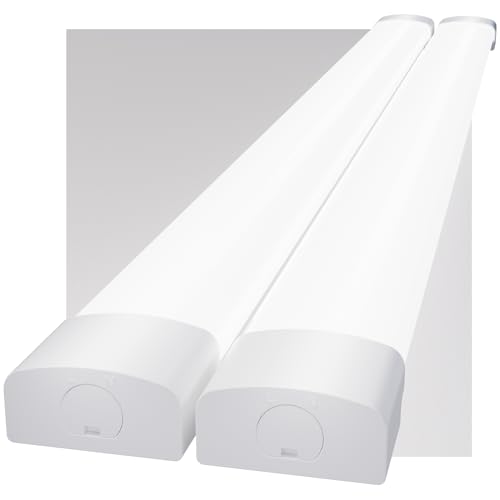 Modlicht LED Feuchtraumleuchte 120cm 5000K Kalteweiß 36W 3960LM, Deckenleuchte Röhre in Reihenschaltung, IP65 Wasserdicht Feuchtraumlampe für Werkstatt Keller Bad Büros Lager Garage-2PCS von Modlicht