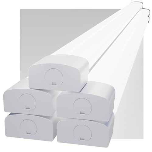 Modlicht LED Feuchtraumleuchte 150cm 5000K Kalteweiß 45W 4950LM, Deckenleuchte Röhre in Reihenschaltung, IP65 Wasserdicht Feuchtraumlampe für Werkstatt Keller Bad Büros Lager Garage-5PCS von Modlicht
