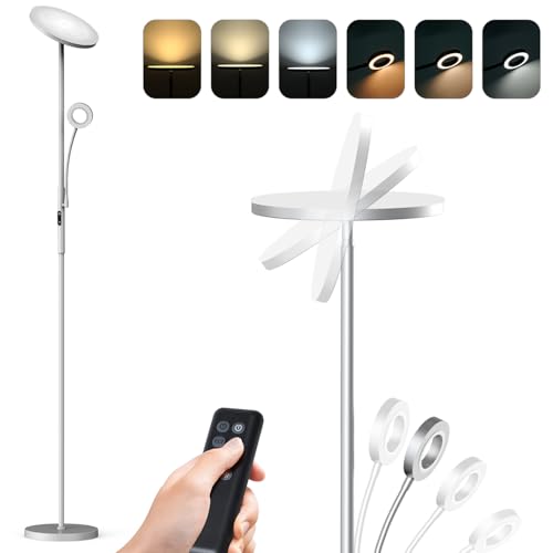 Modlicht Stehlampe Dimmbar 4200LM, 3000-6000K Stehlampe Wohnzimmer, Deckenfluter LED Dimmbare mit Fernbedienung & Touch-Steuerung, Stehleuchte Leselampe für Schlafzimmer Büro Höhle, Matt-Grau Modlicht Stehlampe Dimmbar 4200LM, 3000-6000K Stehlampe Wohnzimmer, Deckenfluter LED Dimmbare mit Fernbedienung & Touch-Steuerung, Stehleuchte Leselampe für Schlafzimmer Büro Höhle, Matt-Grau von Modlicht