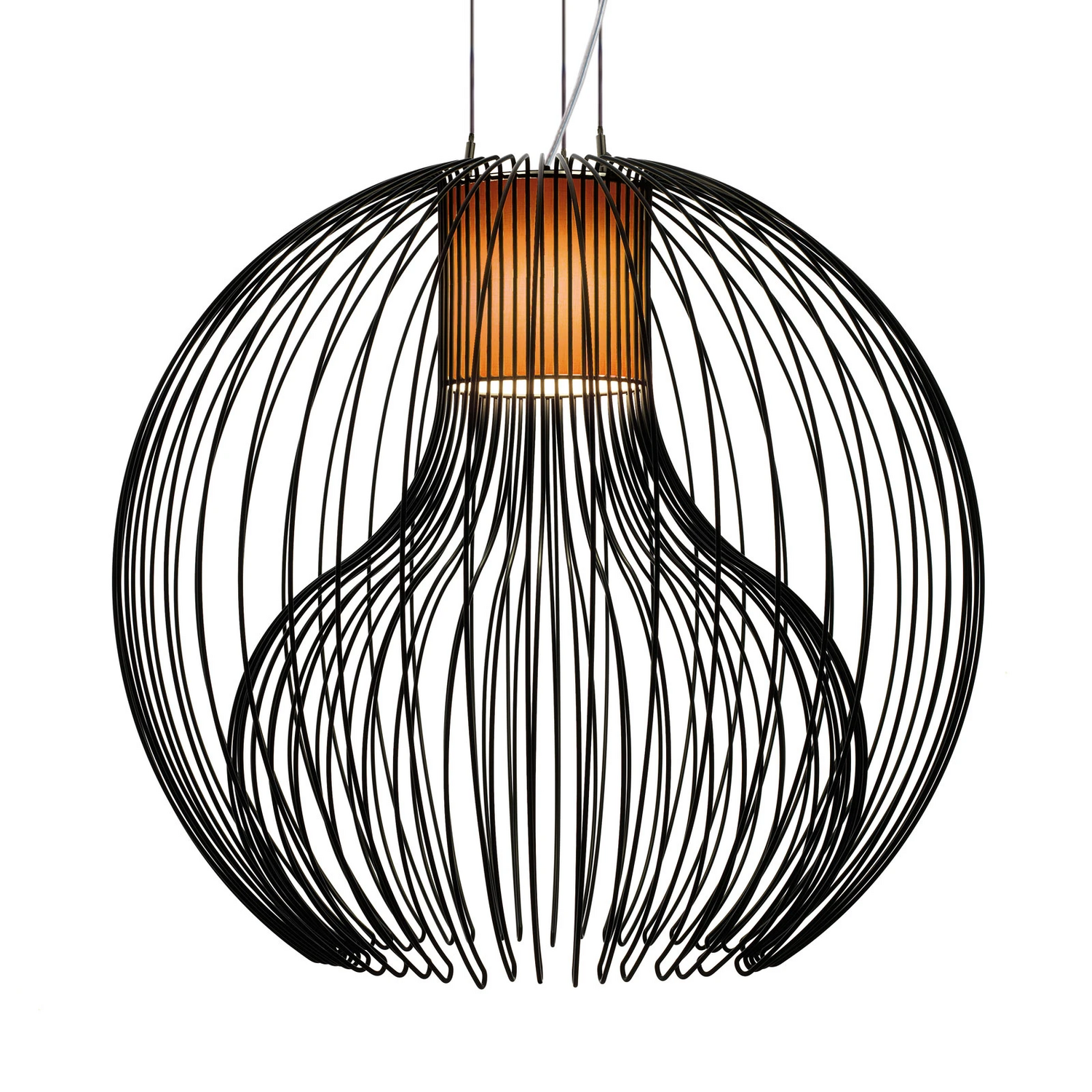 Modoluce Pendelleuchte Hängeleuchte Icaro Ball Struktur Schwarz 60x57 Stahl B-Ware von Modo Luce