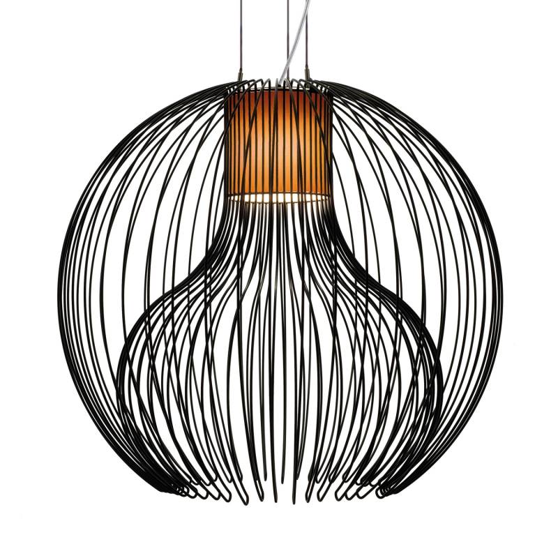 Modoluce Pendelleuchte Hängeleuchte Icaro Ball Struktur Schwarz 60x57 Stahl B-Ware von Modo Luce