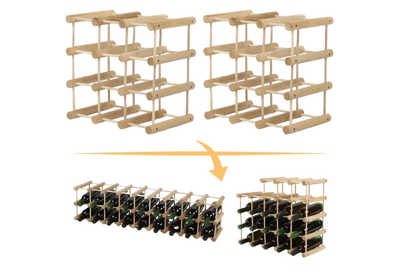 Modo24 Flaschenregal RW7 Eiche Nadelholz Massivholz Für 12 bis 76 Flaschen oder mehr, Weinregal Modular Flaschenregal Weinständer Flaschenständer Modo24 Flaschenregal RW7 Eiche Nadelholz Massivholz Für 12 bis 76 Flaschen oder mehr, Weinregal Modular Flaschenregal Weinständer Flaschenständer von Modo24