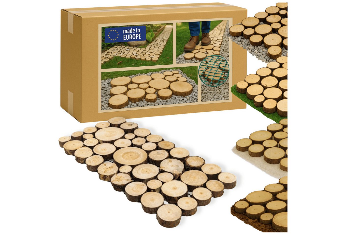 Modo24 Gartensteg Gartenweg aus Holz, Gehweg Holzweg Trittplatten Holzscheiben-Weg, 1-St., Gartenplatten Bodenplatten Holzpfad Gartenweg Nachhaltig FSC Holz Modo24 Gartensteg Gartenweg aus Holz, Gehweg Holzweg Trittplatten Holzscheiben-Weg, 1-St., Gartenplatten Bodenplatten Holzpfad Gartenweg Nachhaltig FSC Holz von Modo24