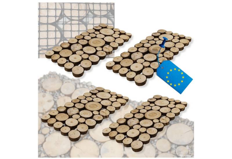 Modo24 Gartensteg Gartenweg aus Holz, Gehweg Holzweg Trittplatten Holzscheiben-Weg, 4-St., Gartenplatten Bodenplatten Holzpfad Gartenweg Nachhaltig FSC Holz von Modo24