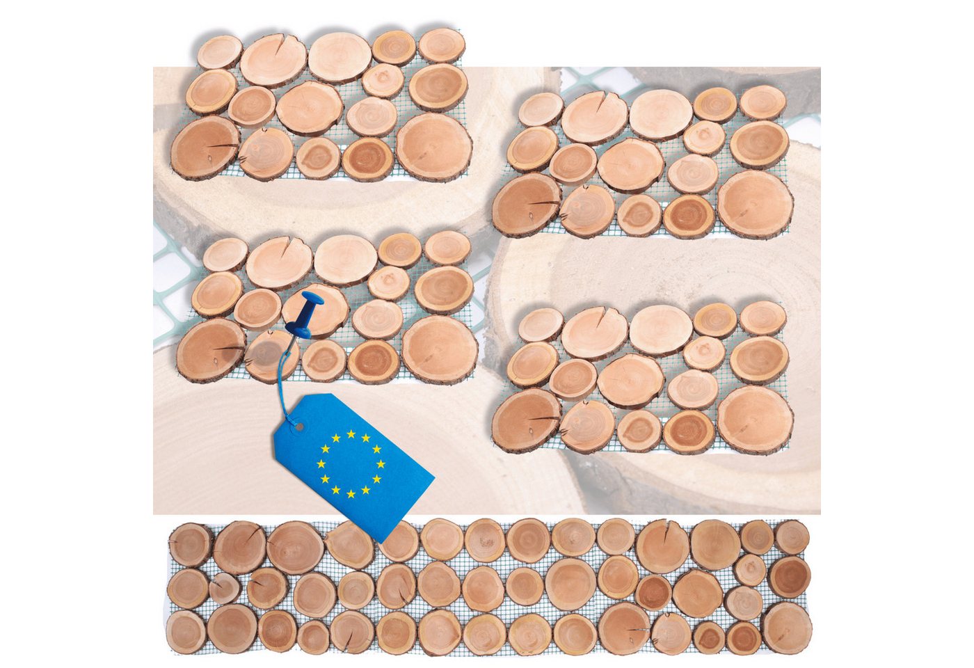 Modo24 Gartensteg Gartenweg aus Holz, Gehweg Holzweg Trittplatten Holzscheiben-Weg, 4-St., Gartenplatten Bodenplatten Holzpfad Gartenweg Nachhaltig FSC Holz Modo24 Gartensteg Gartenweg aus Holz, Gehweg Holzweg Trittplatten Holzscheiben-Weg, 4-St., Gartenplatten Bodenplatten Holzpfad Gartenweg Nachhaltig FSC Holz von Modo24