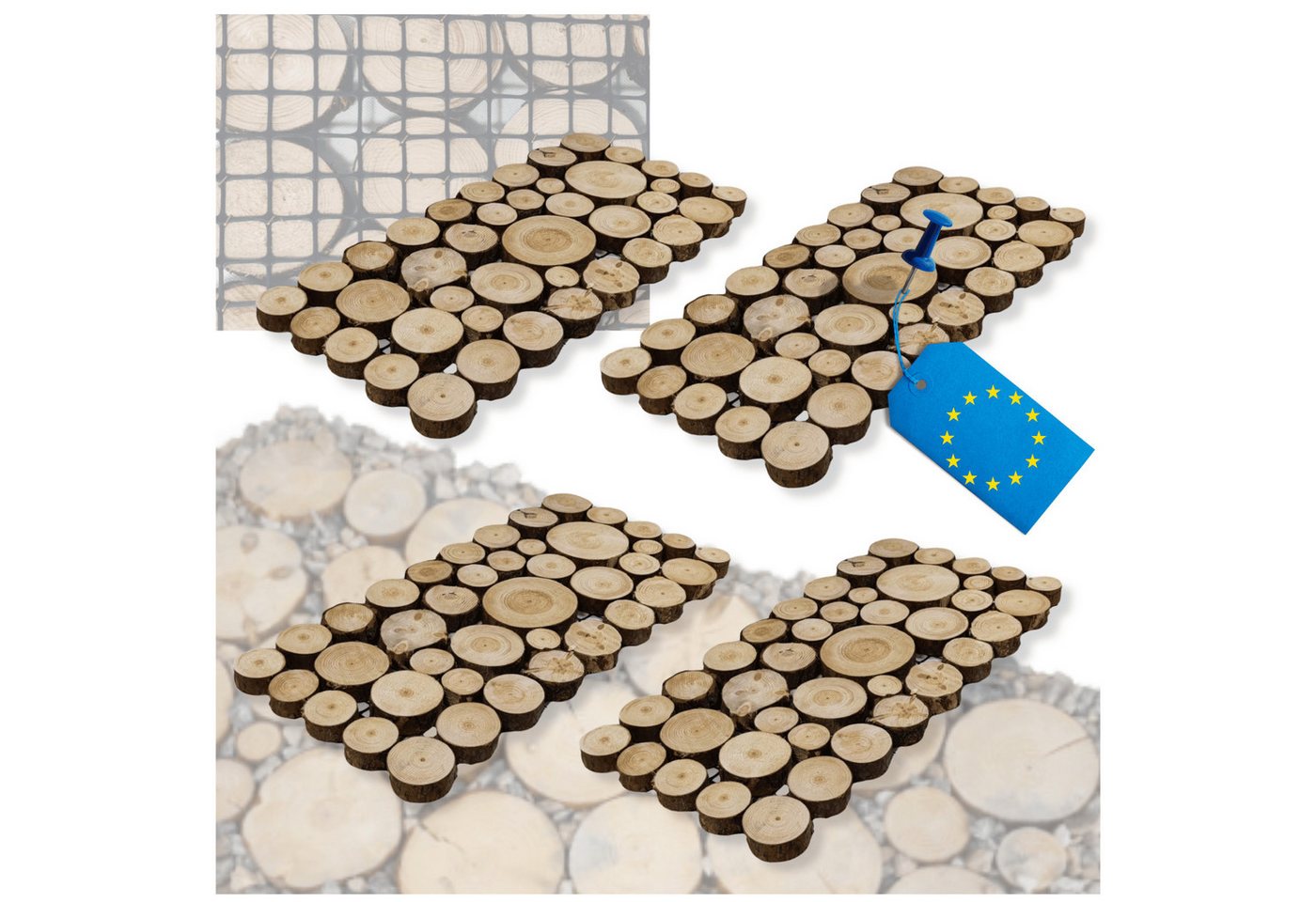 Modo24 Gartensteg Gartenweg aus Holz, Gehweg Holzweg Trittplatten Holzscheiben-Weg, 4-St., Gartenplatten Bodenplatten Holzpfad Gartenweg Nachhaltig FSC Holz Modo24 Gartensteg Gartenweg aus Holz, Gehweg Holzweg Trittplatten Holzscheiben-Weg, 4-St., Gartenplatten Bodenplatten Holzpfad Gartenweg Nachhaltig FSC Holz von Modo24