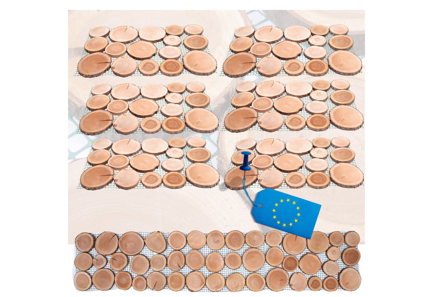 Modo24 Gartensteg Gartenweg aus Holz, Gehweg Holzweg Trittplatten Holzscheiben-Weg, 6-St., Gartenplatten Bodenplatten Holzpfad Gartenweg Nachhaltig FSC Holz Modo24 Gartensteg Gartenweg aus Holz, Gehweg Holzweg Trittplatten Holzscheiben-Weg, 6-St., Gartenplatten Bodenplatten Holzpfad Gartenweg Nachhaltig FSC Holz von Modo24
