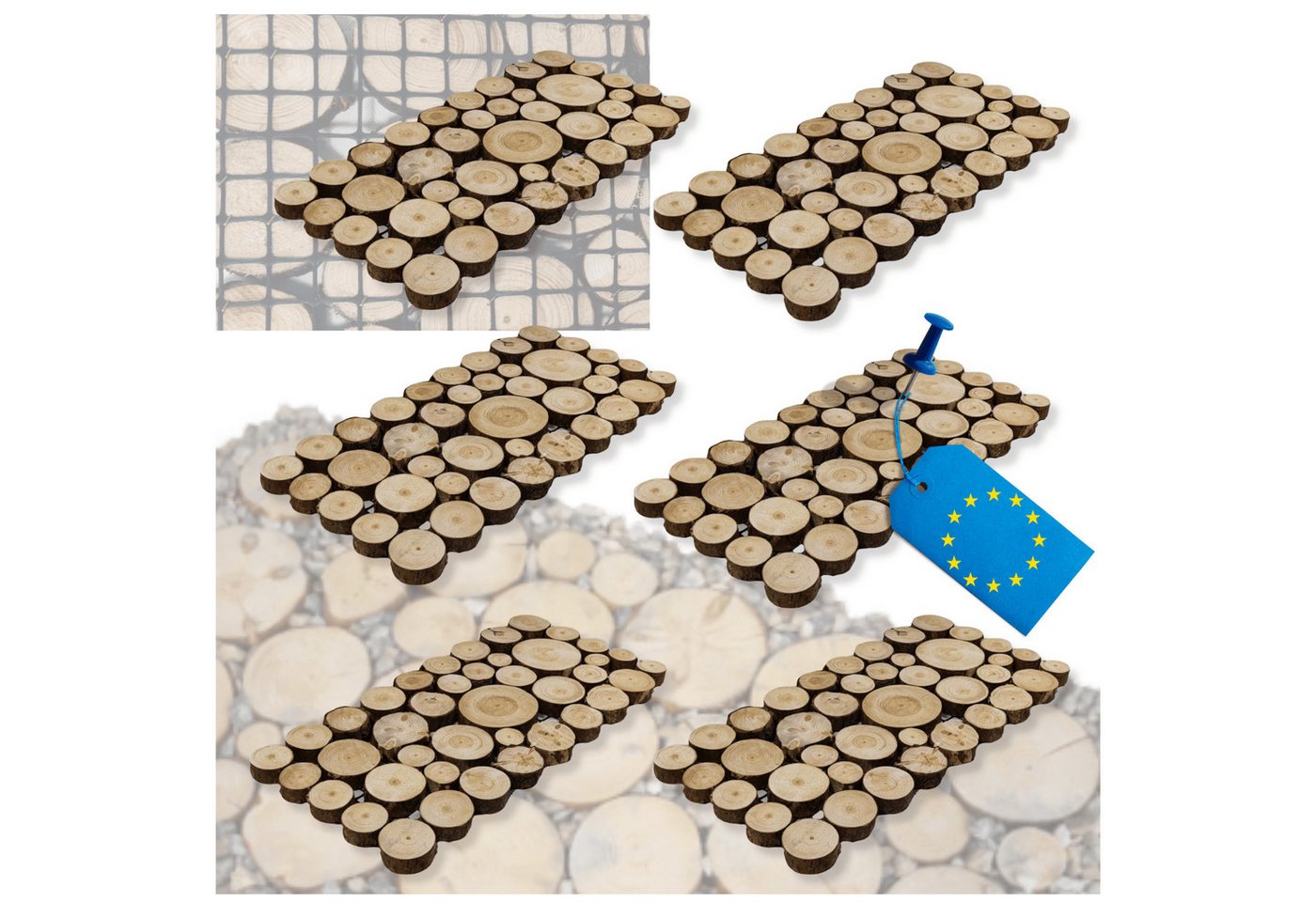 Modo24 Gartensteg Gartenweg aus Holz, Gehweg Holzweg Trittplatten Holzscheiben-Weg, 6-St., Gartenplatten Bodenplatten Holzpfad Gartenweg Nachhaltig FSC Holz Modo24 Gartensteg Gartenweg aus Holz, Gehweg Holzweg Trittplatten Holzscheiben-Weg, 6-St., Gartenplatten Bodenplatten Holzpfad Gartenweg Nachhaltig FSC Holz von Modo24