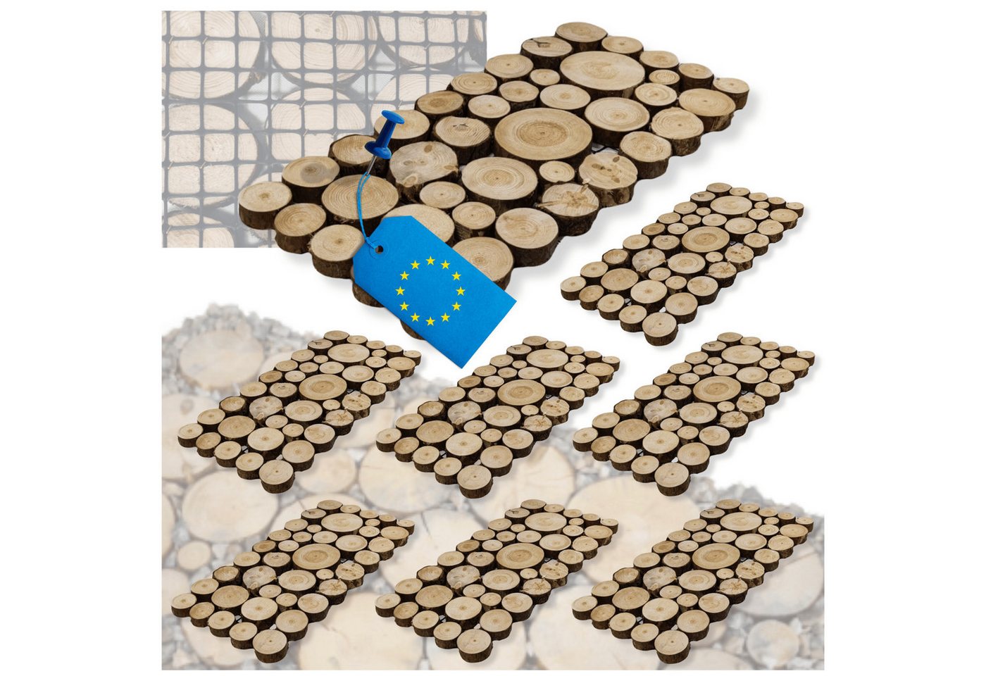 Modo24 Gartensteg Gartenweg aus Holz, Gehweg Holzweg Trittplatten Holzscheiben-Weg, 8-St., Gartenplatten Bodenplatten Holzpfad Gartenweg Nachhaltig FSC Holz Modo24 Gartensteg Gartenweg aus Holz, Gehweg Holzweg Trittplatten Holzscheiben-Weg, 8-St., Gartenplatten Bodenplatten Holzpfad Gartenweg Nachhaltig FSC Holz von Modo24