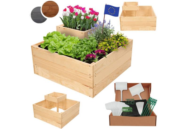 Modo24 Hochbeet Hochbeet, Kräuterbeet ZP08, Gartenbeet, Pflanzbeet Holz Stufen Treppe, Pflanzbeet Holz viele Größen und Farben, Höhe 36 cm bis Breite 119 cm von Modo24