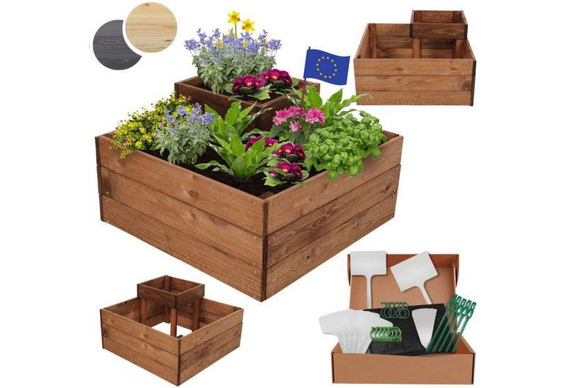 Modo24 Hochbeet Hochbeet, Kräuterbeet ZP08, Gartenbeet, Pflanzbeet Holz Stufen Treppe, Pflanzbeet Holz viele Größen und Farben, Höhe 36 cm bis Breite 119 cm von Modo24