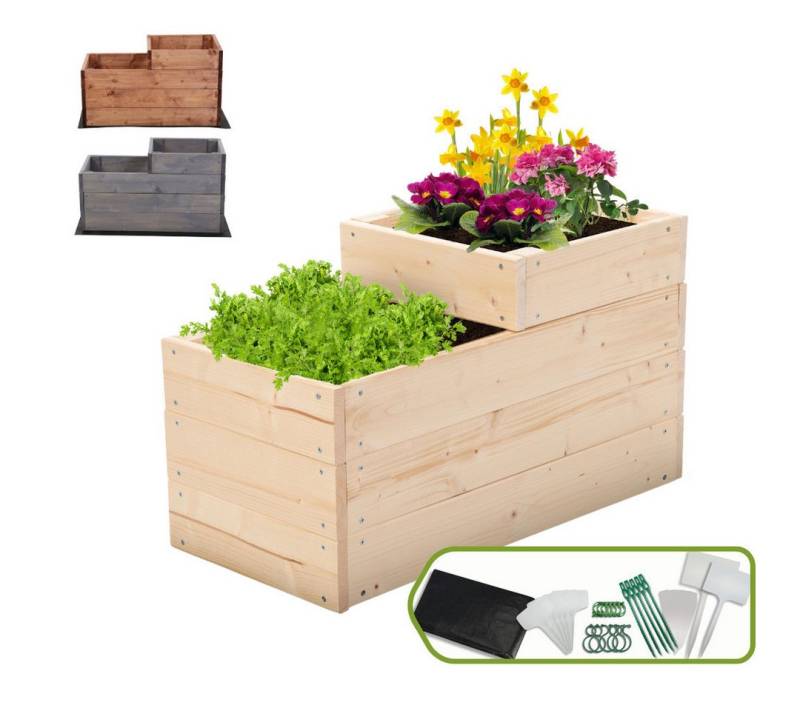 Modo24 Hochbeet ZP07 Kräuterbeet Pflanzbeet Holz Stufen Treppe Höhe 36 cm, Gartenbeet Holz Garten viele Größen bis 120 cm und 4 Farben FSC Holz von Modo24